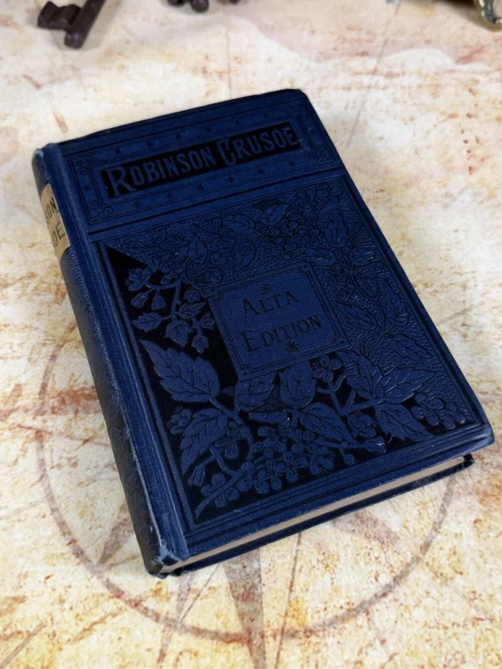 Antique Robinson Crusoe Alta Edition Hardcover Book | Victorian c. 1881-1895